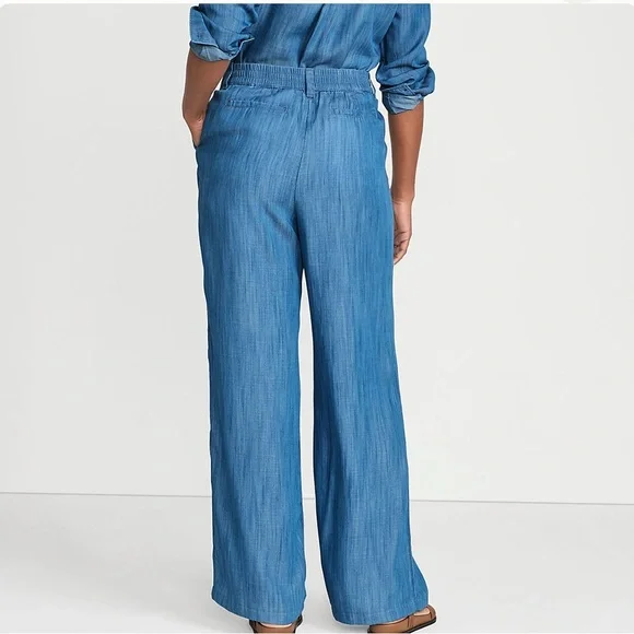 Lands' End  High Rise TENCEL Pleated Wide Leg Pants Size 18 - Picture 4 of 4